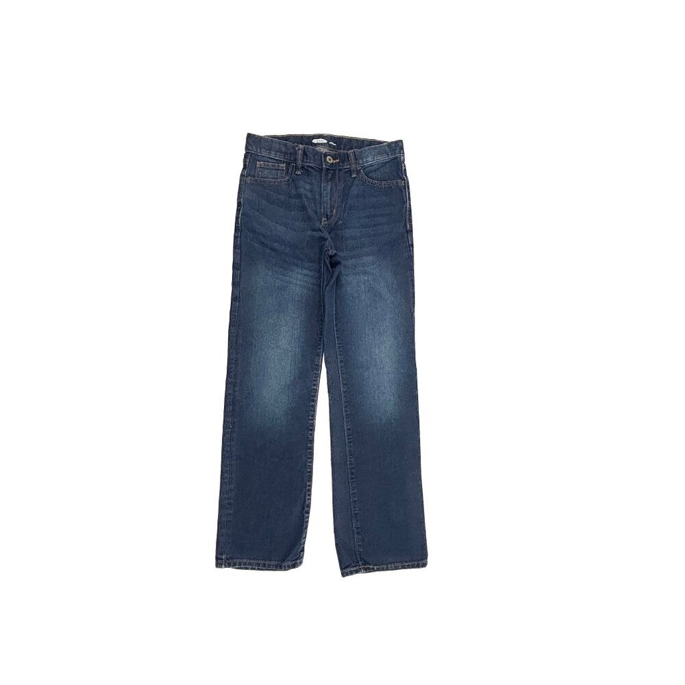 Old Navy Adjustable Waist Straight Leg Boys size‎ 14 Dark Wash Blue Denim Jeans